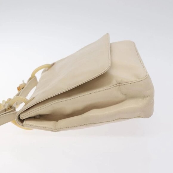 PRADA Shoulder Bag Leather Beige Auth - Picture 8 of 15